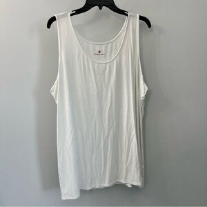 Laurie Felt Los Angeles White Scoop Neck Tank Rayon Bamboo Spandex 1X